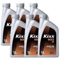 GS 킥스 2행정 예초기 소형엔진 엔진오일, 6개, MX5 2T