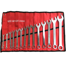 그레이나 전문가용 양구 스패너 렌치세트 14PCS 8~24mm 크롬바나듐 정비용 콤비네이션 렌치세트, 14개