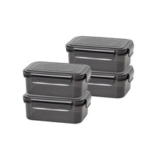 이지앤프리 블랙락 에디션 밀폐용기, 4개, 915ml