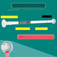 무타공 커튼봉 길이조절 4m 3m 압축봉 커텐봉 5m, 벽 거리 160-220cm 10개, 1개, 화이트 33mm
