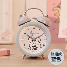 DIU 卡通兒童學生專用桌面時鐘數字超大聲靜音表高顏值定時小鬧鐘, 冰川藍:如圖