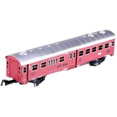 증기 기관차 기차 트랙 배터리 건전지용 장난감 레일 철도 어린이 선물, 합금 빨간 승용차, 1개