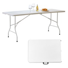 [리비니아] 폴라 브로몰딩 접이식 야외 캠핑 테이블 회의용테이블 백일 돌잔치 테이블, 화이트