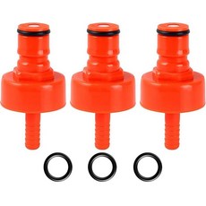 FERRODAY 3팩 탄산 캡 강제 탄산 페트병 포함 5/16 바브 CO2 탄산염 탄산염 소다 맥주 물병 충전 탄산 캡 낙하 방지 플랫 개스킷 및 두꺼운 O링 포함, 3 count in 1 package