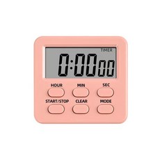 電子定時器家用學習廚房多功能背部可磁吸警報計時器鬧鐘批發, 桃色:中文款