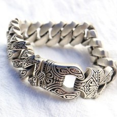 noid-b 醫療鋼厚版灰色仿舊扣環男性手鍊