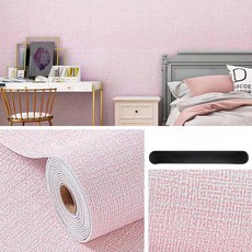 접착식 타일 인테리어 스티커 욕실 주방 모던한 간편한, 10m x 50cm, 1개, 두꺼운 리넨핑크