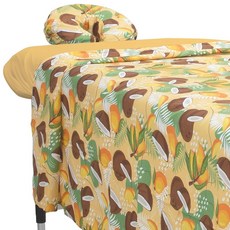 ForPro 프리미엄 디자이너 극세사 3피스 마사지 시트 세트 골든 스월 블랙 매트리스 커버 포함 207153, 코코 망고