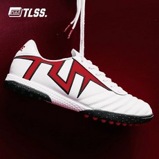 택티션 x TLSS 스위퍼 풋살화 인조 잔디 스트라이커 축구화 마이크로파이버 스포츠화, 1개, 화이트 레드 TT0131-01