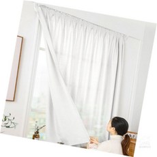 후니곳간 무타공 찍찍이 주름 쉬폰 창문커텐 작은창커튼