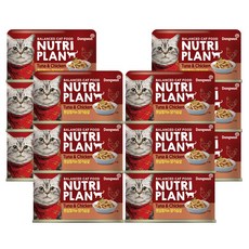 동원뉴트리플랜 고양이 간식 습식캔, 혼합맛(흰살참치/닭가슴살), 160g, 12개