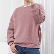 DANGOON 企劃款 男款Oversize羅紋圓領彈性長袖針織衫
