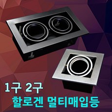DJ 할로겐 멀티 매입 1구 2구 매입등 멀티매입 방등 조명 간접등 의류매장 쇼핑몰 멀티할로겐, 02.할로겐 멀티매입2구 블랙, 1개