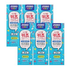 2080 키즈 크리닉 치약 80g x 6개 4스텝 순한민트향 /8세이상 초등학생 저학년