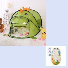 어린이 키즈 텐트 놀이텐트 놀이집 유아 실내 유아텐트 아기텐트 놀이방 어린이텐트 키즈텐트, 그린 다이노소어+매트, 1개