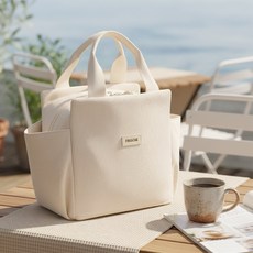 Curious Pony 보냉가방 도시락 가방 보냉백 소형, 1개, 베이지