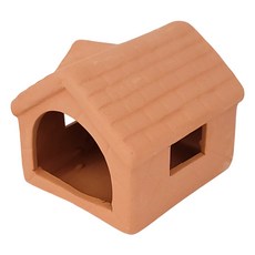 앞 뒤 창문있는 집모양 집형태 산란상 수족관 황토 토분 구피 새우 치어 놀이터 은신처, 1개