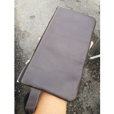 納帕頭層牛皮長款拉鏈包 可做工具包畫筆袋