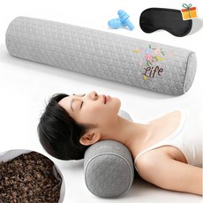 Folvia 인체공학 시원한 메밀 경추베개 높이조절 편안한 목지지 숙면 수면베개, 1개, 그레이