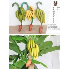 인조 야자수 열대 가짜 모형 코코넛, 바나나 열매 줄기