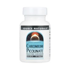 소스네츄럴스 크롬 피콜리네이트 200mcg, 1개, 120정