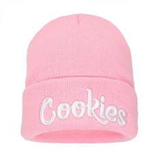 Zgboaht 신축성 있는 니트 비니 모자 남성용 여성용 겨울용 따뜻한 시계 캡 글자 자수 커프 모자 쿡 그레이/화이트 단일 사이즈, 쿡 핑크