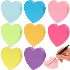 예시야 1080 시트 24 패드 하트 스티커 메모 3 x 3 인치 접착식 셀프 스틱 패드 홈 오피스 비즈니스 노트북 6 가지 색상 에 쉽게 게시, 6 Colors