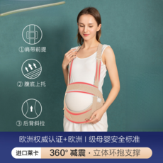 孕婦託腹帶 可調節透氣加寬支撐 歐洲認證 I級母嬰安全標準 進口萊卡 360°減震