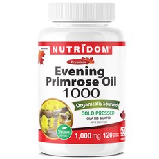 캐나다 뉴트리돔 이브닝 프림로즈 오일 1000mg 감마리놀렌산 달맞이꽃종자유 Evening Primrose Oil 120소프트젤, 1개, 120정