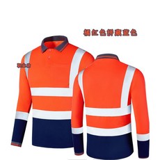 작업복 반팔 건설 유니폼 스카치 산업용, 오렌지 패치워크 블루(긴소매 포켓)