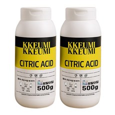 끄미끄미 구연산 500g x 2개 (섬유유연제 세정제 탈취제 물때 주방찌든때제거), 1개