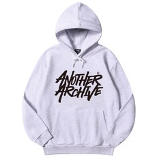 어나더 아카이브 ANOTHER ARCHIVE 그래피티 로고 후드티_화이트멜란지