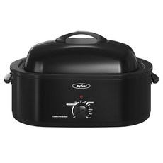 20쿼트 로스터 오븐 전기 튀르키예 로스터 오븐 제상 및 보온 기능 조절 가능한 온도 탈착식 팬 및 랙 스테인리스 스틸 빨간색, 20QT, Black