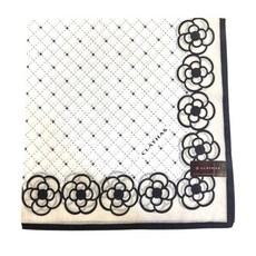 小老闆萬國商舖 日本製 透氣輕薄吸汗手帕-山茶花白格紋 純棉柔軟舒適 上學 外出 文青, 1個