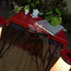 혜명상점 휴대용 책상의자세트 레드