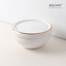 미소아트 24K 골드림 도자기 뚜껑 찬통, 1개, M