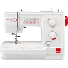 엘나 익스플로어 340s 기계식 재봉틀 23가지 스티치 포함(유틸리티 장식 신축성) 끼임 방지 상단 로딩 실 휴대용 디자인과 초광폭 재봉대, 엘나 익스플로어 340s 기계식 재봉틀, 23가지 스티