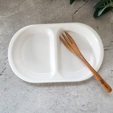 멜라민 직사각 2절 나눔접시 대 0220/ 찬기 접시 그릇 식기 업소용 식당 캠핑, 1개