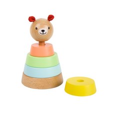 2살 인지발달 원목완구 곰돌이탑쌓기 손조작놀이 정육면체쌓기 가성비 유아수학, 1개