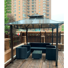 야외 정자 가제보 퍼걸러 파고라 옥상 바베큐 오두막, 2.6x2.6m, 2.6x2.6m