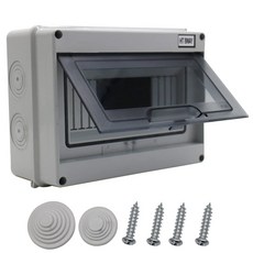 ABS 배전 보호 박스 12방향 방수 실외 DIN 레일 정션 MCB용, 단일 8WAY-200mmx155mmx92mm