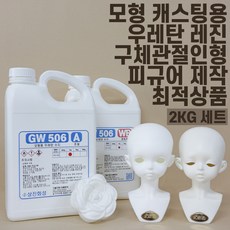 레진 무발포 경질 우레탄 수지 2KG (주제1kg + 경화제 1kg) 화이트 아이보리 GW506, 옵션2) B(아이보리), 1개
