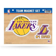 Rico Industries NBA 다이컷 팀 자석 세트 시트, Los Angeles Lakers #1 DAD