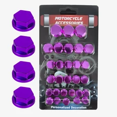 30Pcs 바이크 오토바이 나사 캡 세트 키트 엔진 너트 볼트 캡 커버 헤드 바디 나사 장식 바이크 오토바이 수정 액세서리, [02] 02