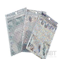 동방울나무 디자인 홀로그램 지퍼백 10x15cm 미니지퍼백, 네모