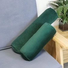 純色圓柱抱枕 美容院腳枕 長條圓柱形腰枕 沙發頭枕 靠枕, 荷蘭絨翡翠綠,枕套含芯15*15*40公分