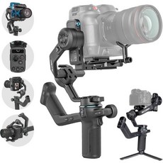 DSLR 및 미러리스 카메라용 페이유테크 스콜프 2 짐벌 스태빌라이저 통합 알 트래킹 소니 캐논 후지 니콘용 3축 카메라 스태빌라이저 장착 5.5파운드 페이로드 터치스크린 수직, SCORP-C 2