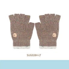 角落生物 MIT台灣製 成人彩點刺繡半指手套 冬季保暖手套