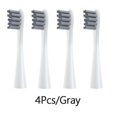 Oclean X PRO/Z1/F1/One/Air 2/SE용 교체 브러시 헤드 소프트 듀퐁 전동 칫솔 진공 밀봉 포장 4 개, 4)4Gray