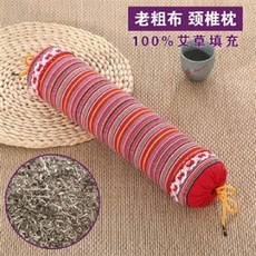 老粗布 頸椎枕 100% 艾草填充, 蕎麥決明子頸椎枕, 1件